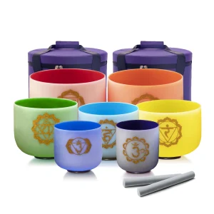Chakra Quartz Crystal Singing Bowl Set