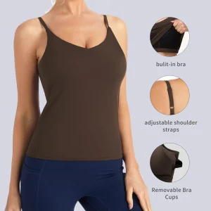 Women’s Built-In Bra Racerback Yoga Tank Top