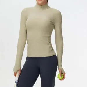 Women's Thumb Hole Half Zip Sweatshirt